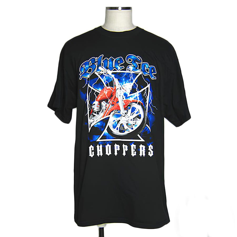 BLUE ICE CHOPPERS バイク プリントtシャツ バイカー 90's
