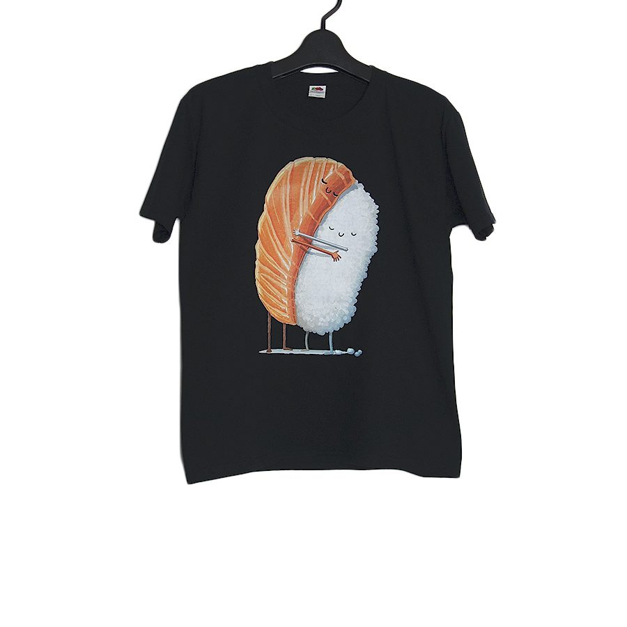 寿司 ユースサイズ プリントTシャツ 新品 FRUIT OF THE LOOM 黒