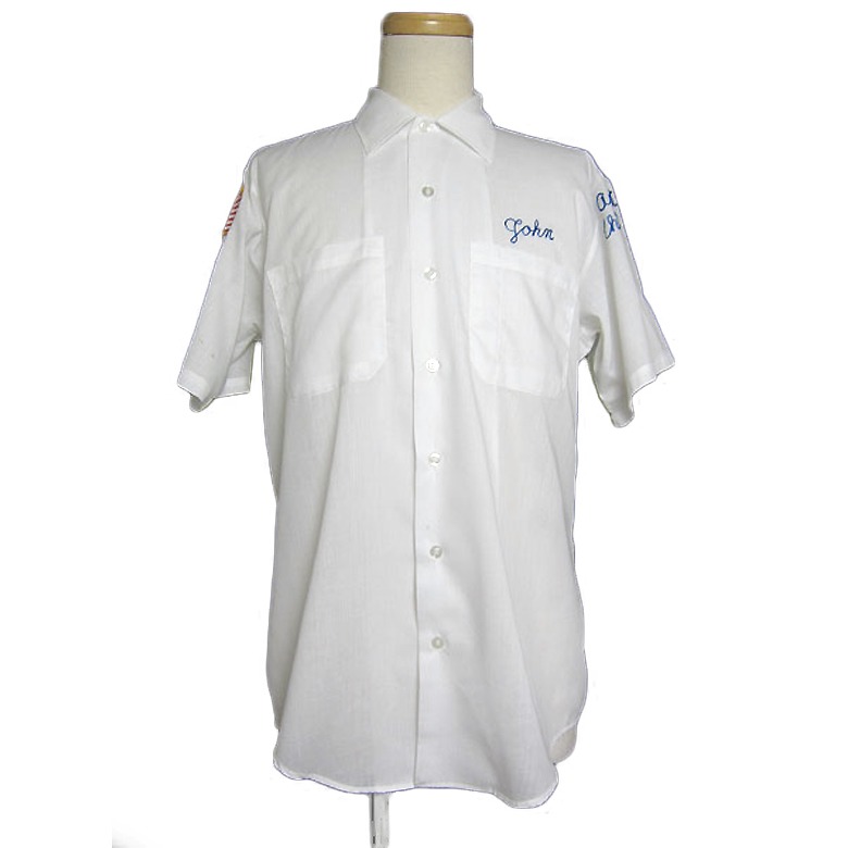 Elbeco 刺繍 白色 ヴィンテージ ワークシャツ