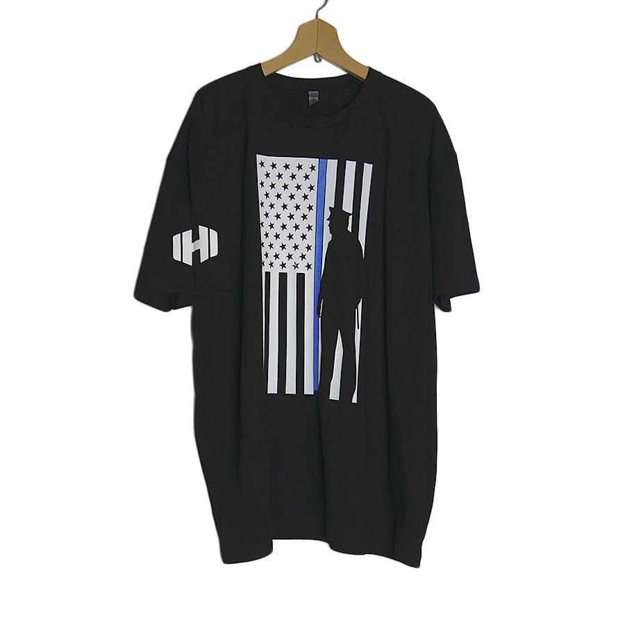 新品 NEXT LEVEL 星条旗と警察官 プリントTシャツ 黒 XXL